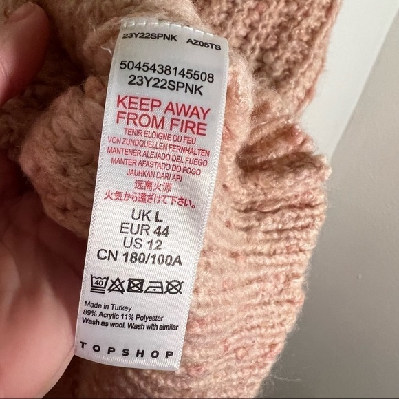 Topshop Pointelle Neppy Knitted Jumper Pink - Picture 13 of 13